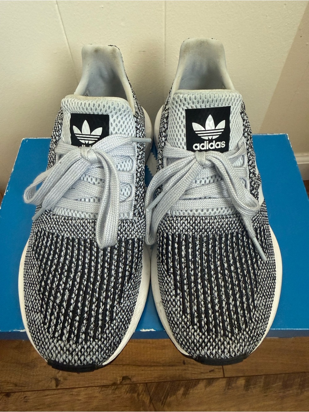 Adidas arctic blue Knit Running Shoes